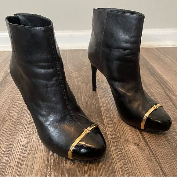 Tory Burch Women's Black Pacey Leather Ankle Boots - Picture 7 of 12